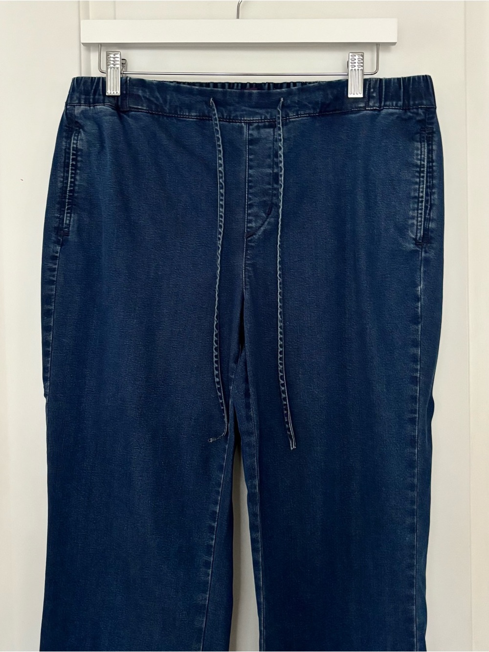NYDJ pull on wide leg jeans 8 mid rise stretch drawstring lift tuck technology - Picture 2 of 15